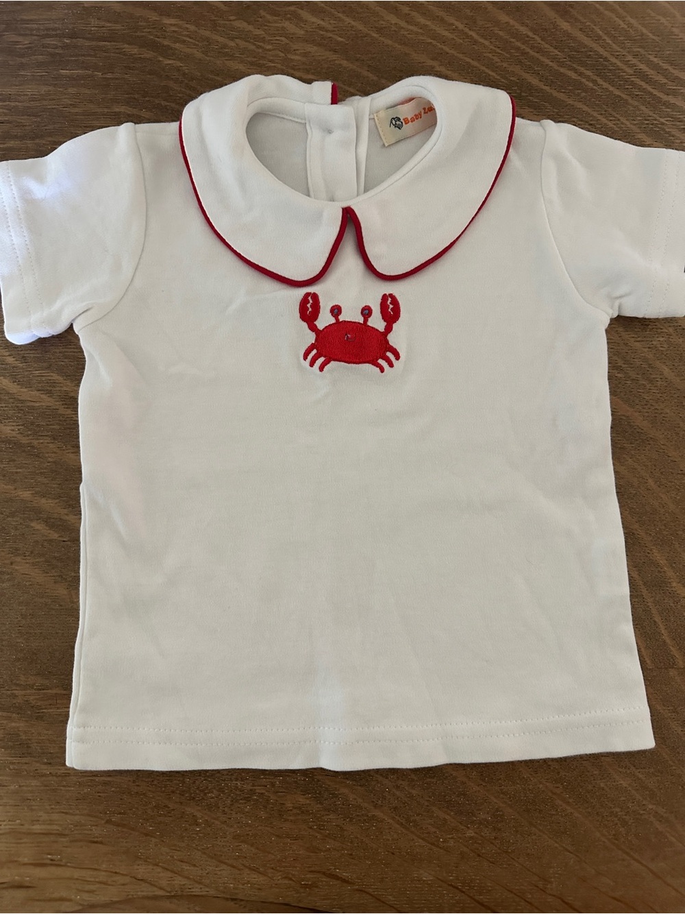 Unbranded White Kids Shirt with Red Crab Accent